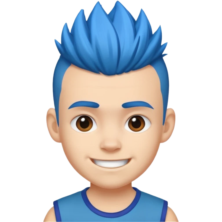 blue haired kid mohawk tough emoji