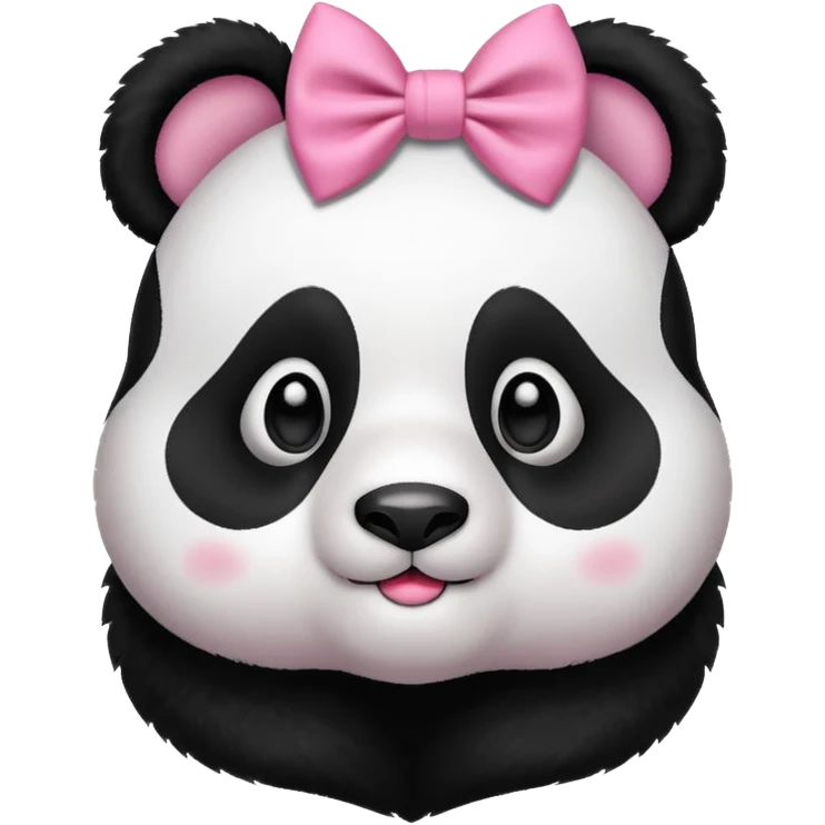Cute Panda wearing a pink bow emoji