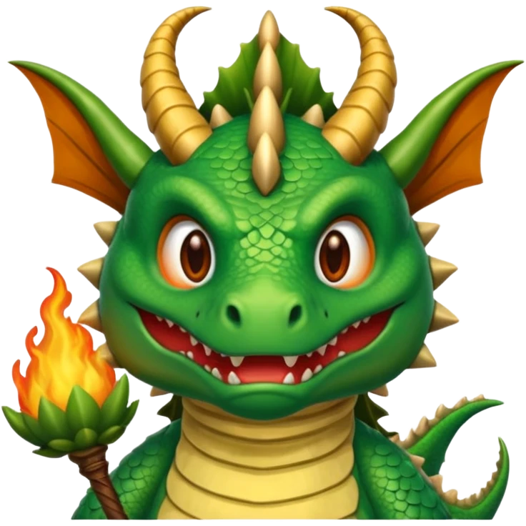 ein Drache mit einem Zauberstab in der Hand  und einem Hud  auf dem kopf und ein schnurbard auf dem gesicht emoji