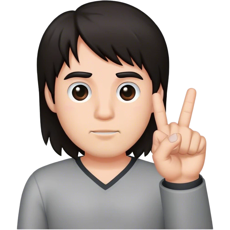 Human man Dark hair showing a middle finger  emoji