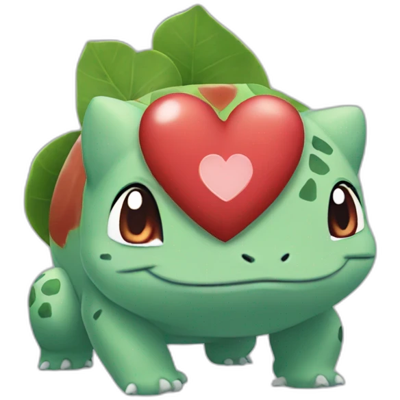 Bulbasaur with heart emoji
