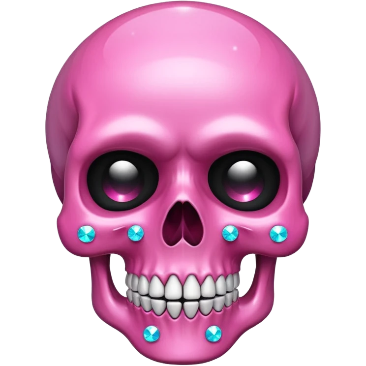 pink skull with sparkles emoji