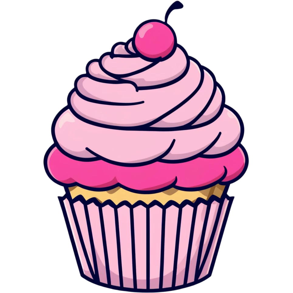 cupcake with pink icing emoji