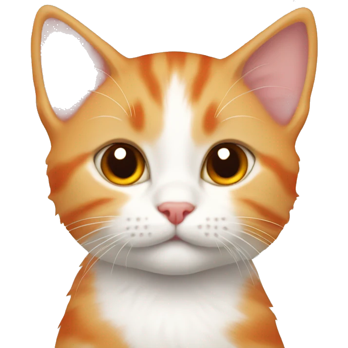 orange and white kitten with red collar  emoji