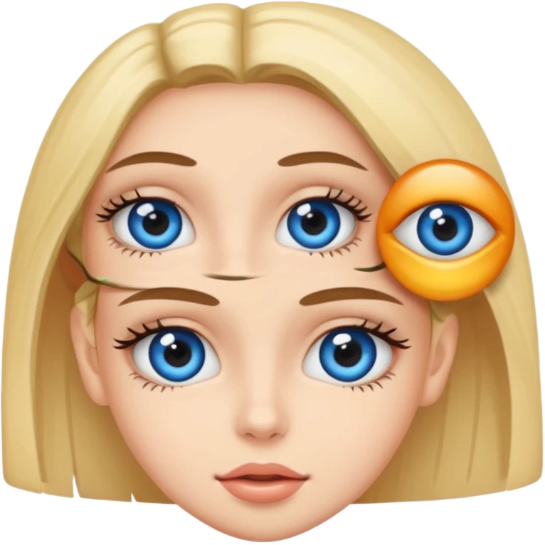 niñoadolescente de ojos azules besandose con una chica emoji