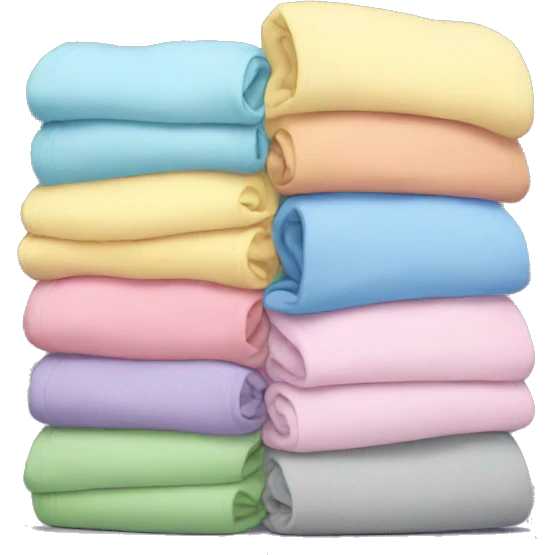 Stack of folded pastel hoodies emoji