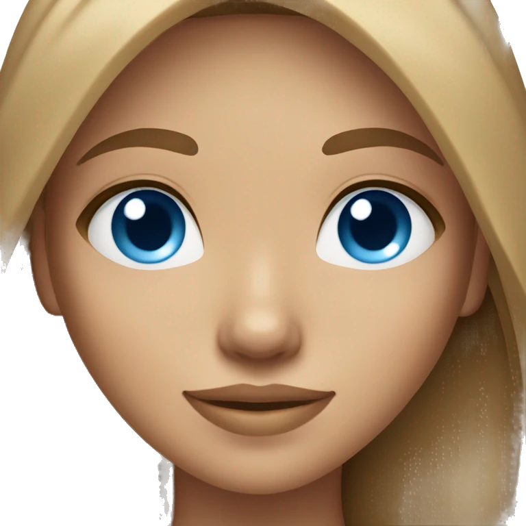 tan girl with light brown hair and blue eyes  emoji