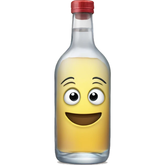 Smilie with a bottle of vodka  emoji