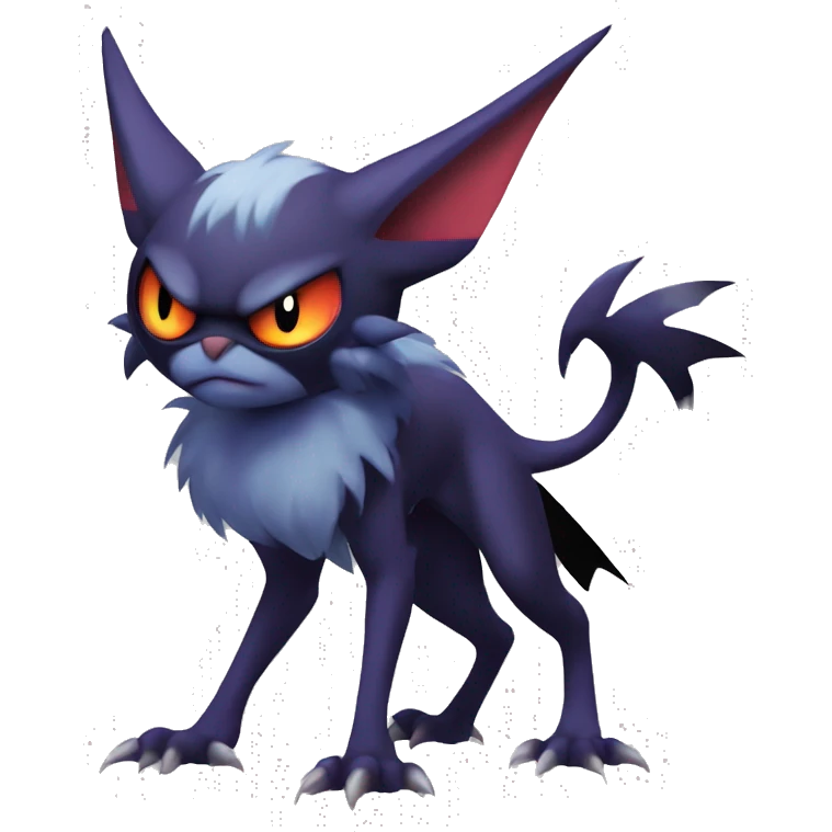 Edgy Cool Kawaii Litten-Noivern-Noibat-Absol-Pokémon Full Body emoji