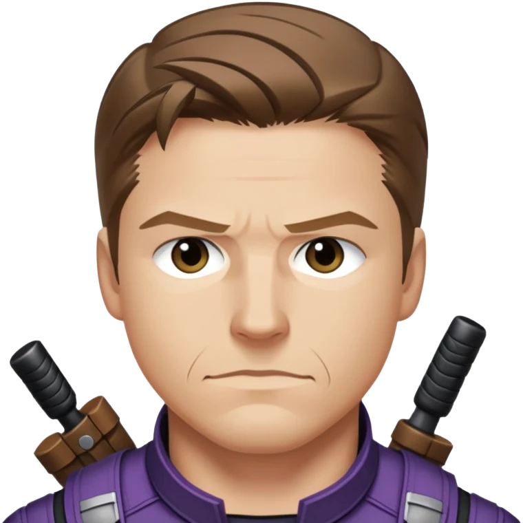 hawkeye clint barton portrait marvel, brown hair from captain america: civil war emoji