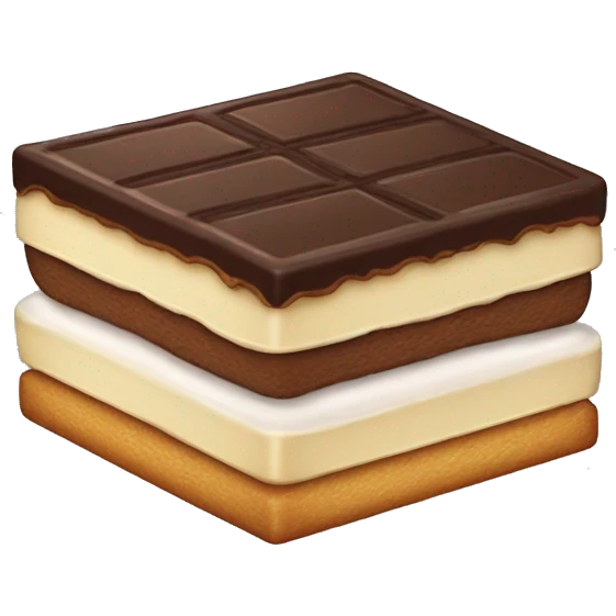 Ice cream sandwich rectangular with top half chocolate bottom half vanilla  emoji