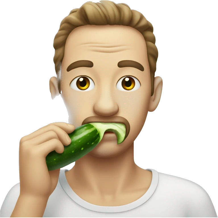 Man eating cucumber emoji