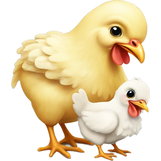 Baby chicken and mommy chicken emoji