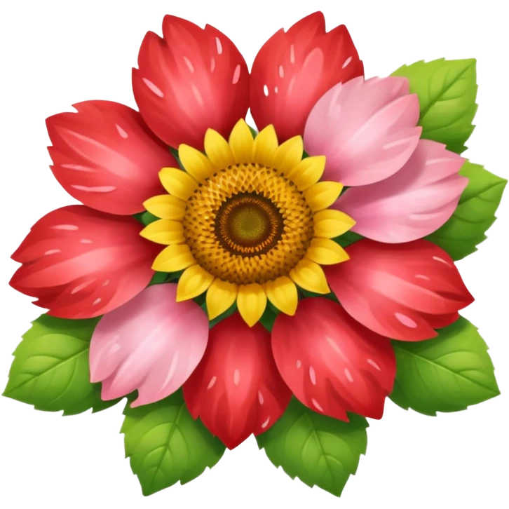 Strawberry and Sunflower and Sakura, but only one of each—softer sunflower emoji