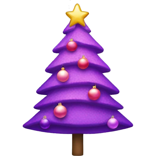 Pink and purple Christmas tree emoji