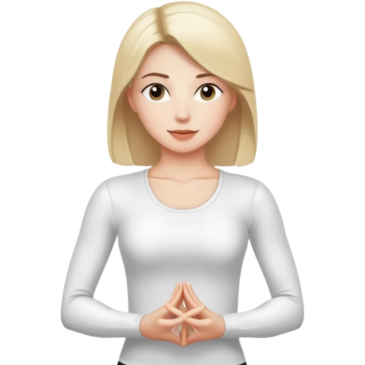 Aesthetic pilates girl with white long sleeve top emoji
