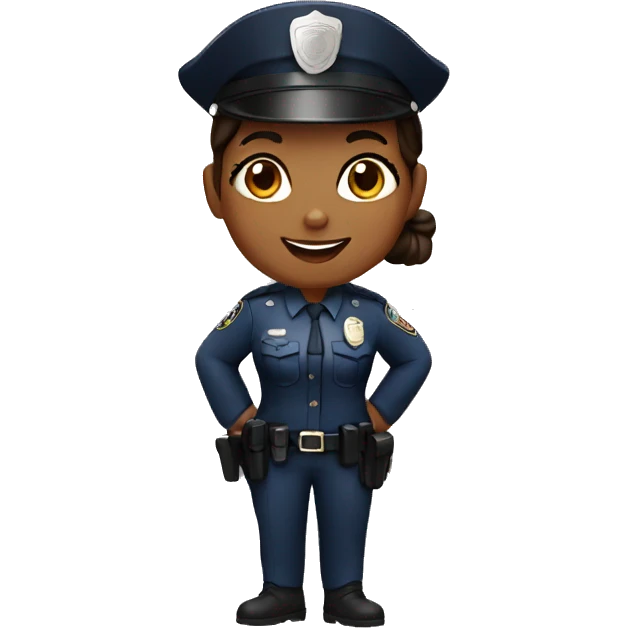 A police woman, brown skin, happy emoji