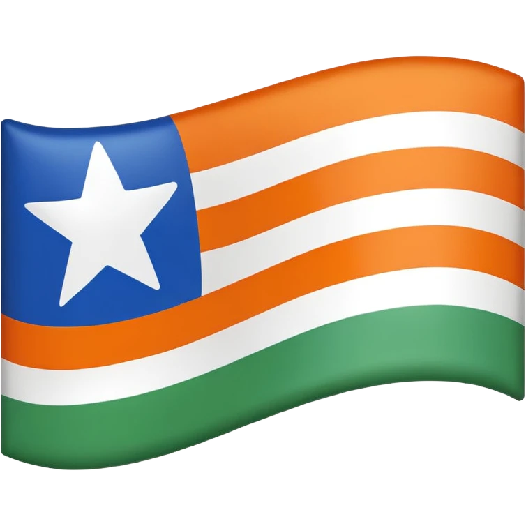 Emoji de drapeau avec les couleurs suivante : 🟦🟧🟩⚪️ emoji