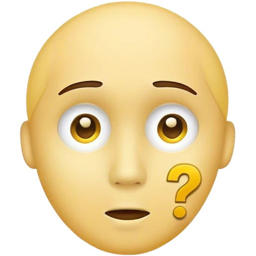 Yellow face with question mark emoji