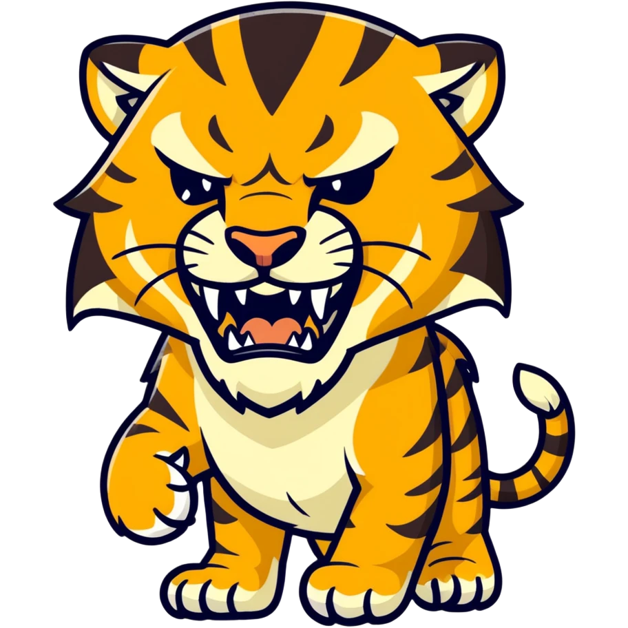 Sabertooth tiger with long fangs  emoji