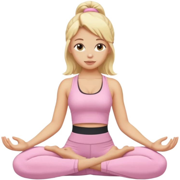 Blonde girl with light pink yoga clothes emoji