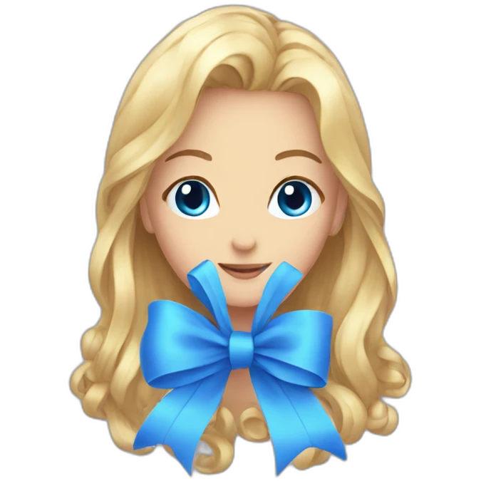 blue aesthetic ribbon emoji