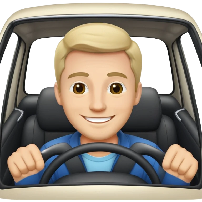 Hornochse im Auto  emoji