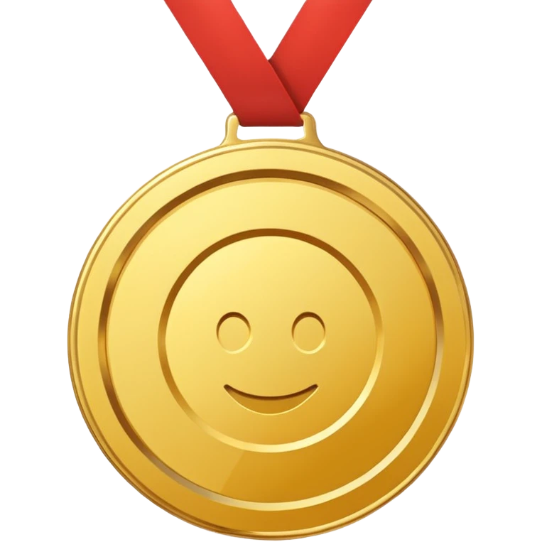 gold medal no face emoji