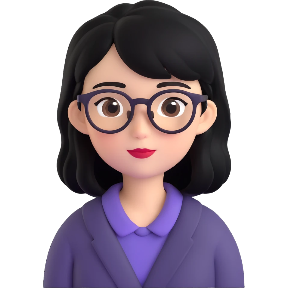 white baddie pretty girl with black hair and glasses emoji