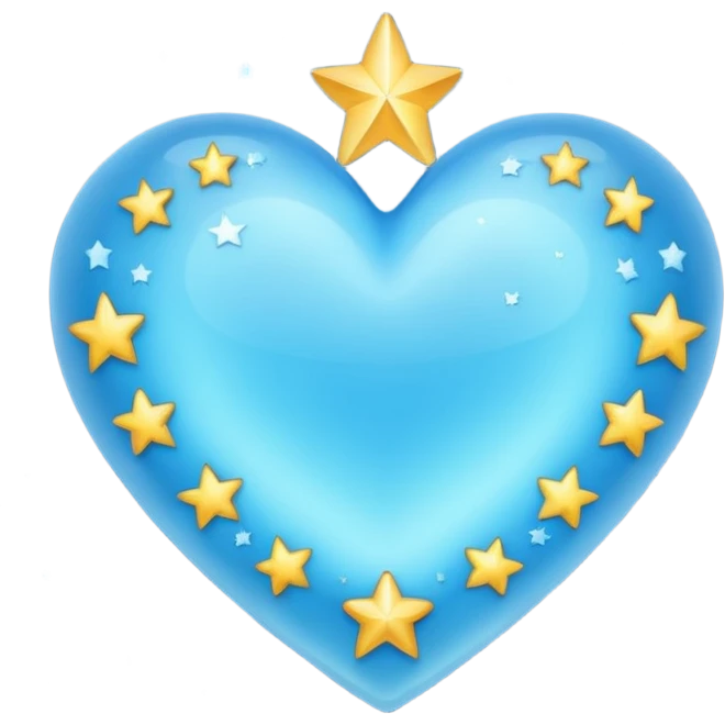lightblue heart whit stars emoji