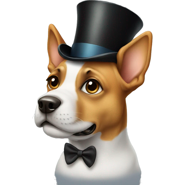 Dog with a top hat emoji