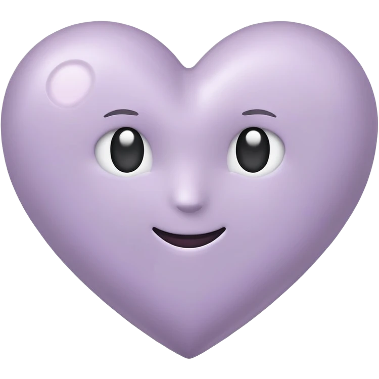 apple style emoji heart in pale grayish lavender, simple and soft emoji