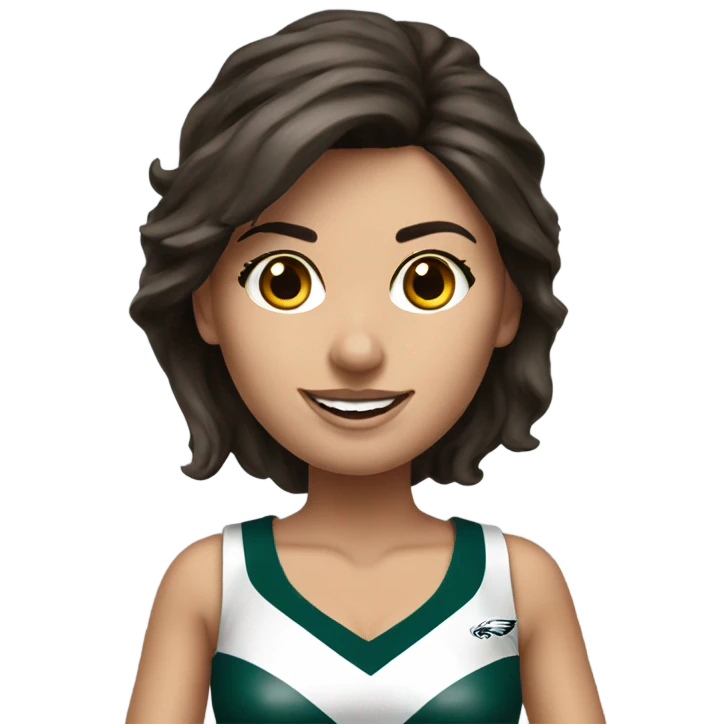 Philadelphia Eagles cheerleader brunette cheer emoji