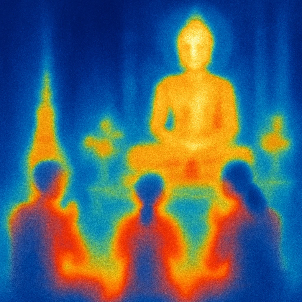 people praying in a Buddhist temple emoji