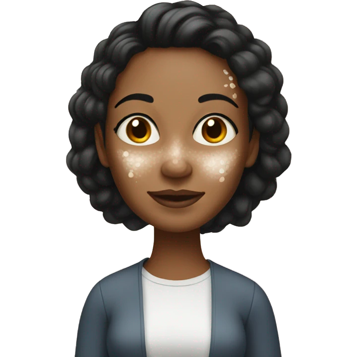 Woman with vitiligo skin condition emoji
