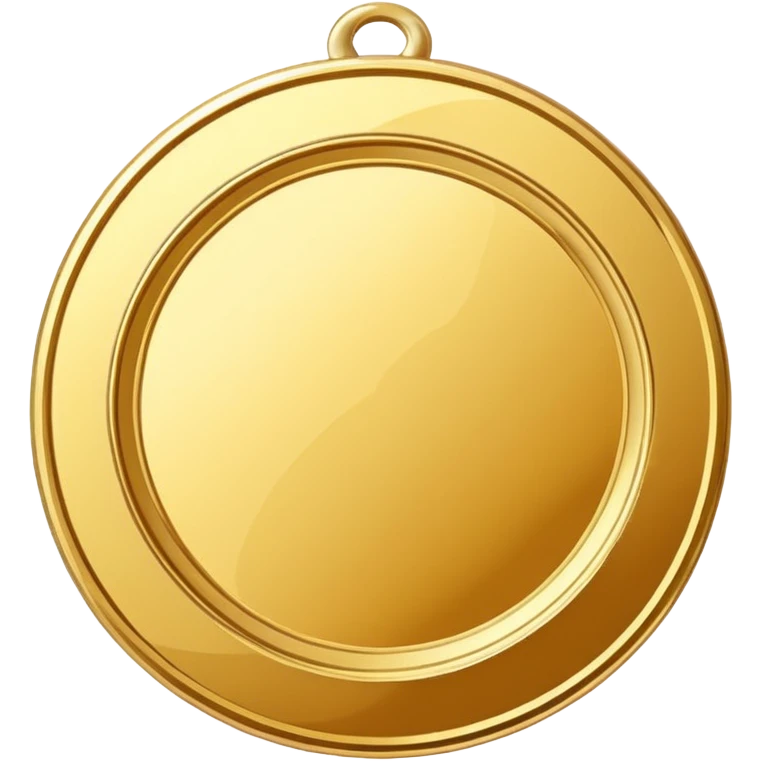 JUST THE CIRCLE  golden medal with a glossy finish, central empty space, details in border, golden  emoji