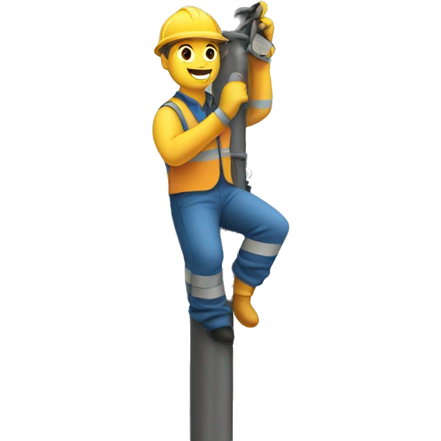 Powerline technician working on a pole  emoji