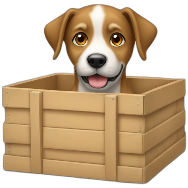 Chien dans une caisse emoji