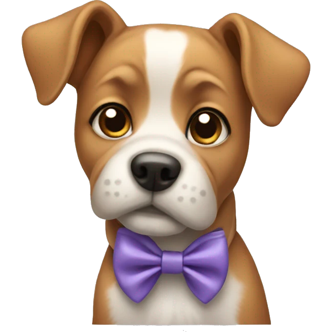 Dog wearing a bow emoji