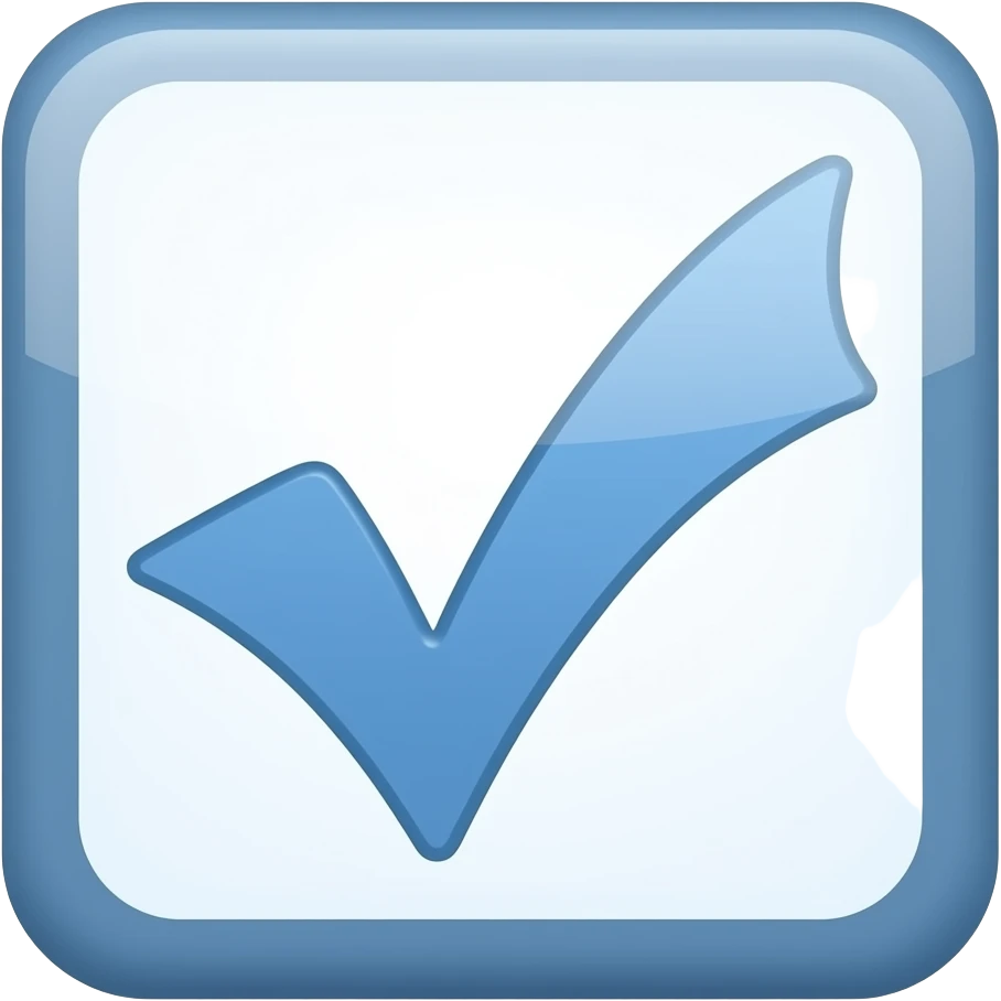 Ein blauer Haken emoji