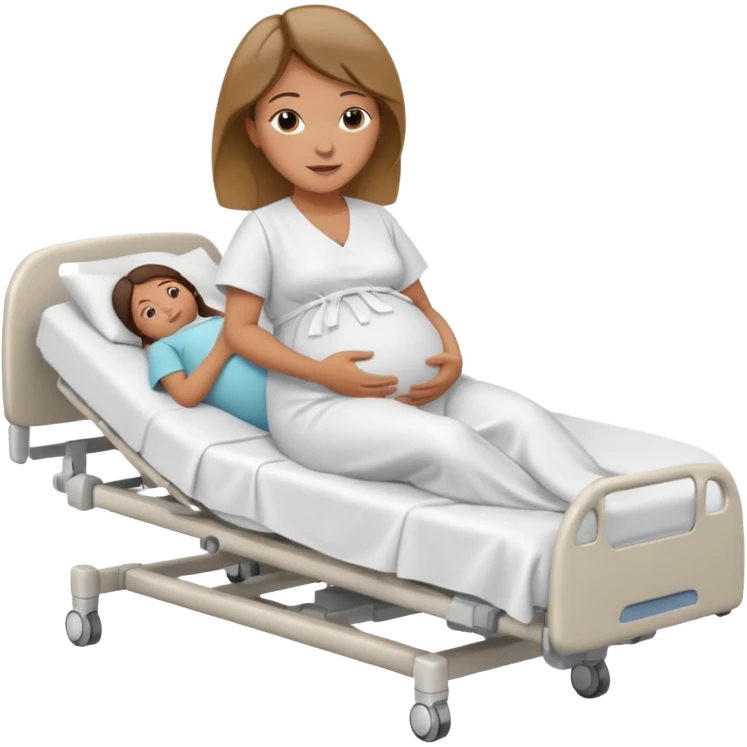 Pregnant woman in hospital bed with legs elevated  emoji
