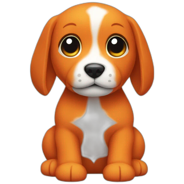 Dark Orange baby dog toy emoji
