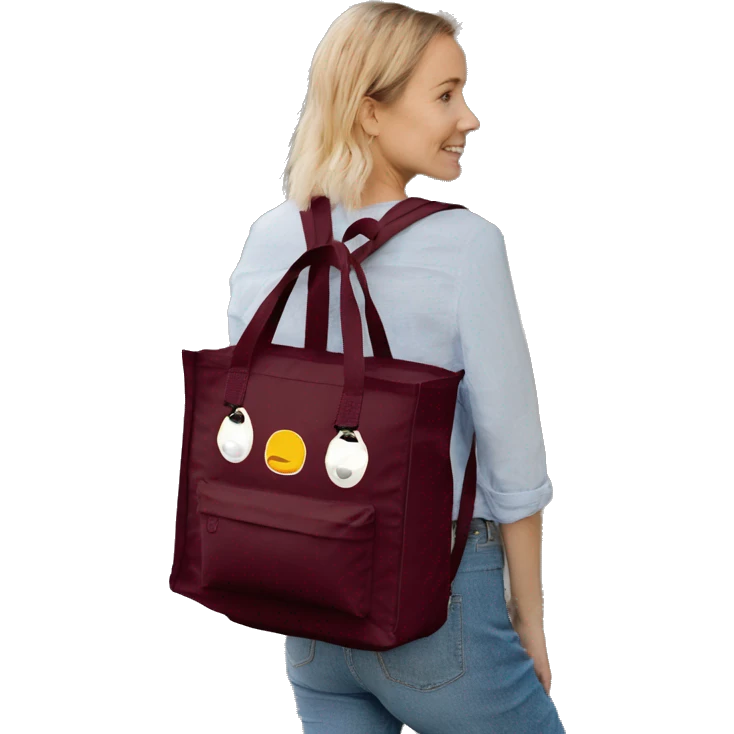 fjallraven kanken maroon tote bag emoji