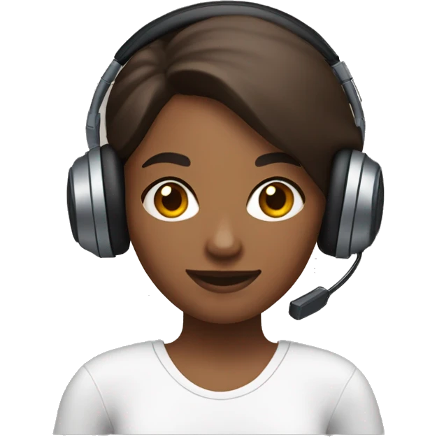Brown woman with gaming headphones holding a PlayStation 4 controller in her hands  emoji