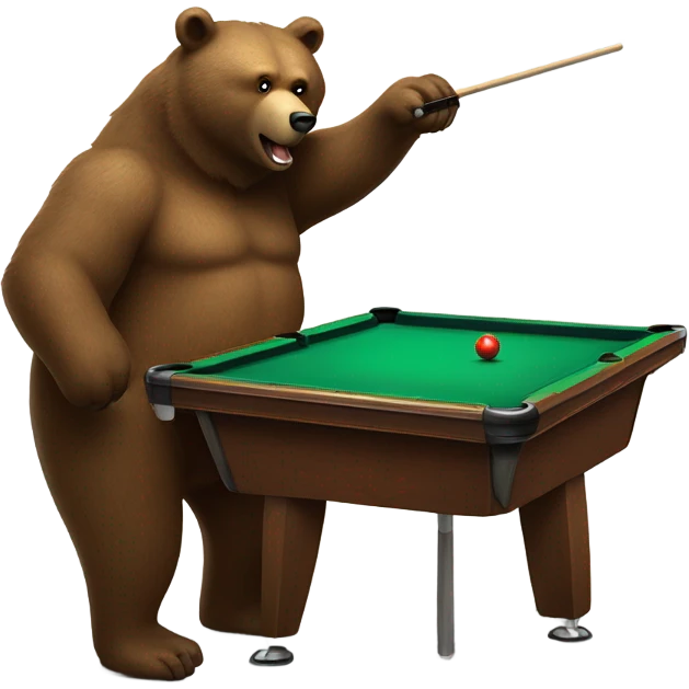 Bear playing pool emoji