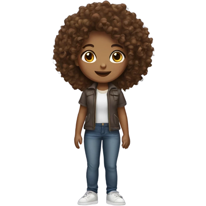 Brown curly hair girl emoji