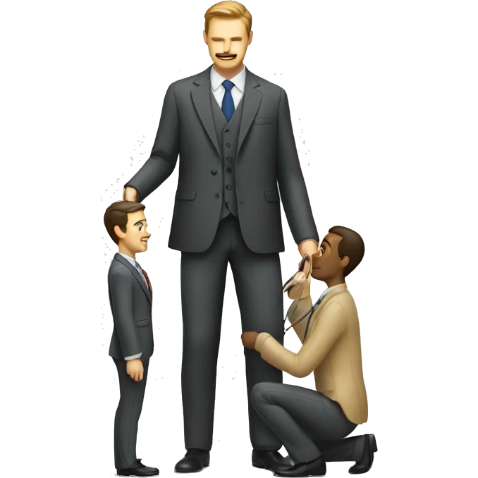 a tailor measuring a man for a suit emoji