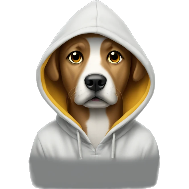 Dog waering a hoodie emoji