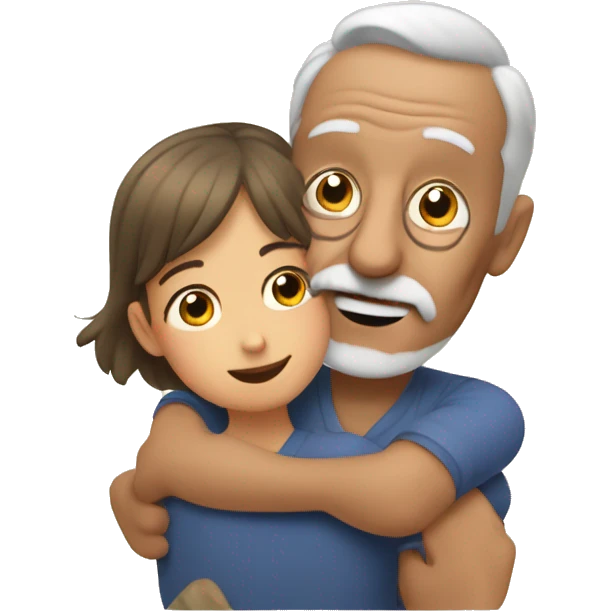Grandpa huggings with little girl emoji