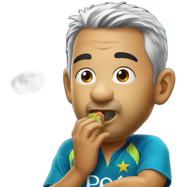 Dhoni eating pop  emoji